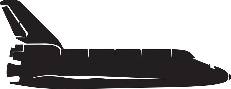 Space Shuttle, Spacecraft, Black Icon, Vector Graphics, Space Exploration, Aerospace