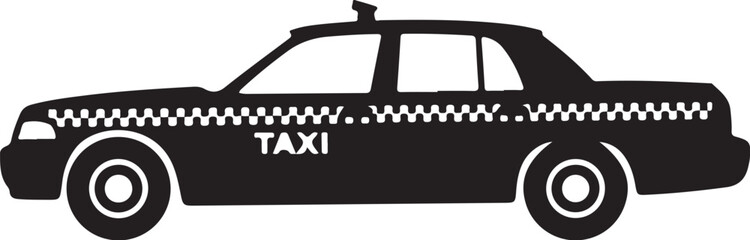 Fototapeta premium Black taxi car, vector taxi icon, transportation symbol, urban vehicle