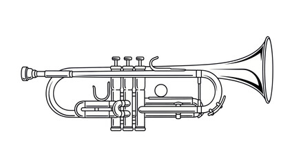Obraz premium Brass Trumpet Musical Instrument Closeup.
