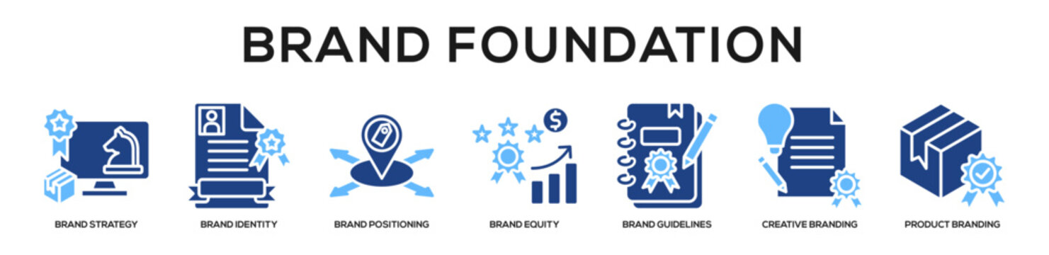 Glyphcolor - Brand Foundation web banner icon vector illustration concept