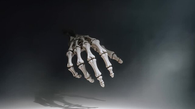 Floating Human Skeletal Hand Anatomy Concept
