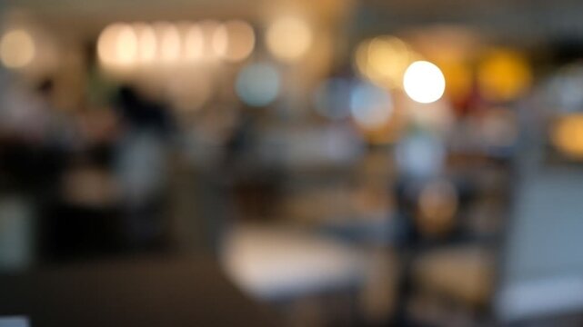restaurant blurred background with night restaurant bokeh lights.