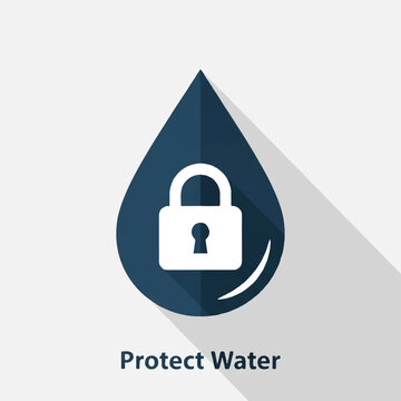 Padlock on a water droplet icon.