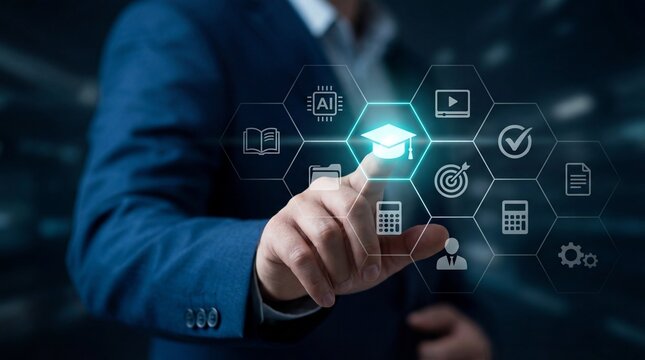 AI education technology powers online learning and digital certification, enabling accredited course assessment for professionals to develop verified credentials.