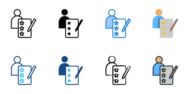 Peer review icons set multiple style collection. Editable stroke 
