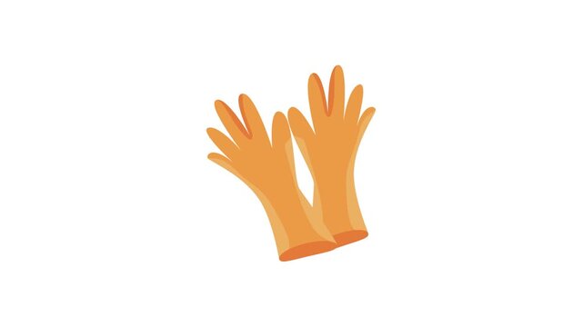 Vector illustration of rubber gloves in a cartoon style, representing safety and hygiene for cleaning or medical use.