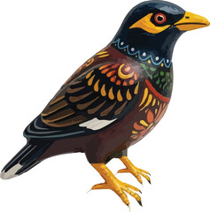Fototapeta premium Handcrafted Decorative Bird Figurine with Artistic Patterns