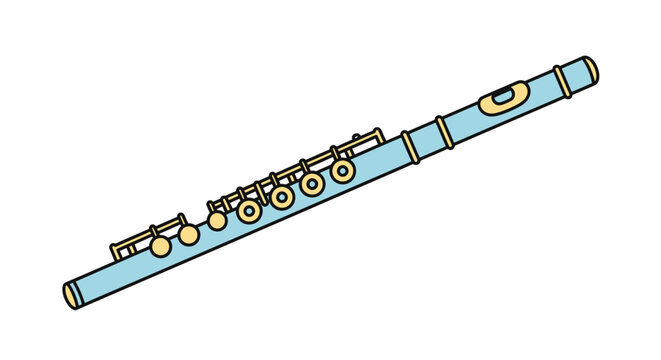 Blue and gold musical instrument flute.