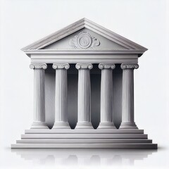 Fototapeta premium Classical building with columns and pediment, white