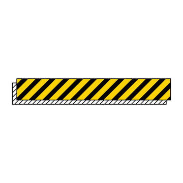 Cautionary Stripe Pattern With Shadow Effect - Warning Sign Graphic Element