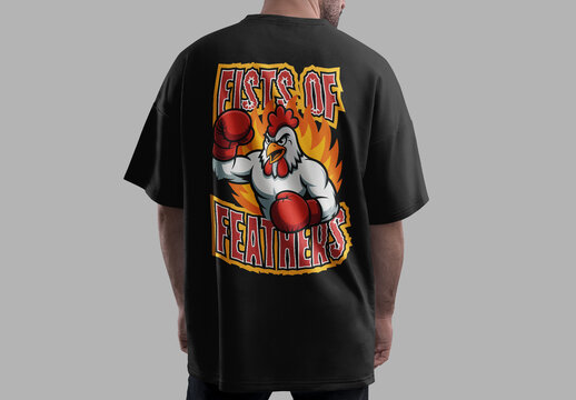 Aggressive Rooster Boxing Tshirt Design