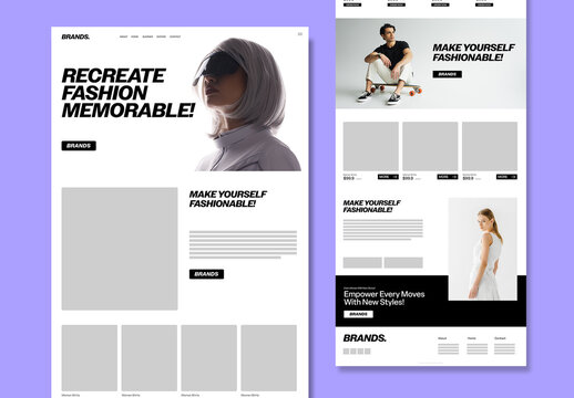 Fashion Brand Website Landing Page Design Template