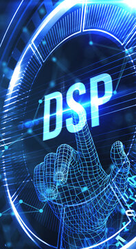 DSP - Demand Side Platform usiness, Technology, Internet and network concept. 3d illustration