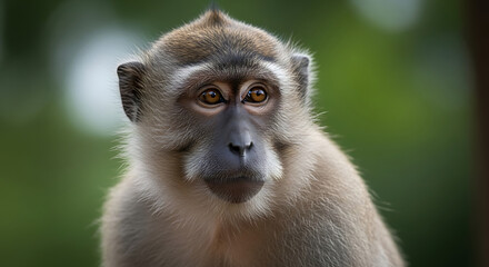 Obraz premium Close-up portrait of a monkey outdoors.