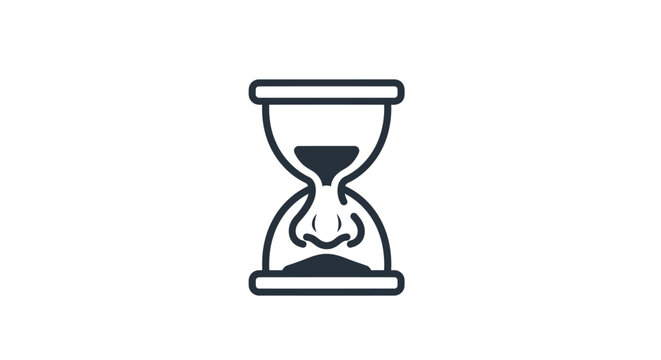 Simple line icon of hourglass.