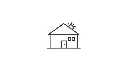 Fototapeta premium Simple line drawing of a house.