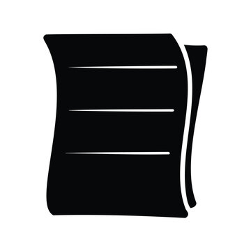 Silhouette of document stack with lines, vector illustration on white background