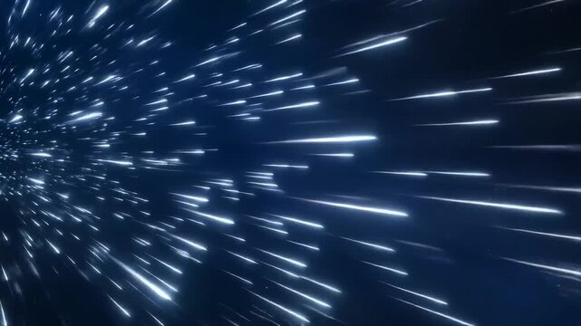 Hyperspace Jump Through Starfield - Abstract Light Speed Travel in Deep Space.