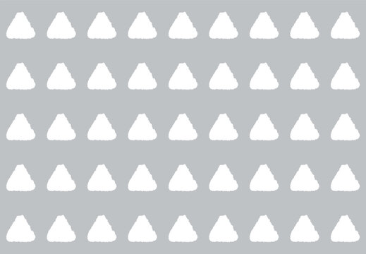 Seamless hand-drawn rounded triangle pattern in white on light gray background