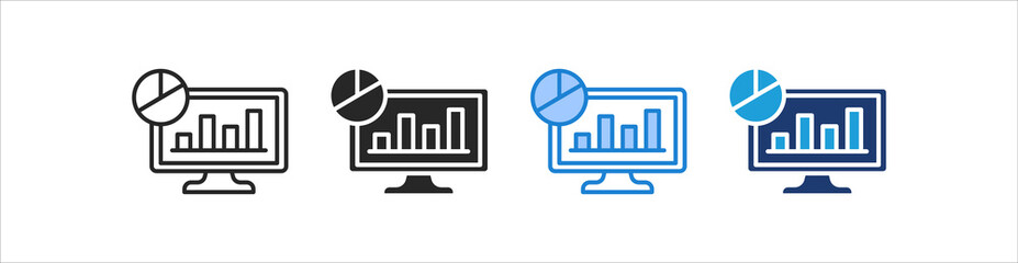 Obraz premium Analytics Icon Set Multiple Style Vector Collection