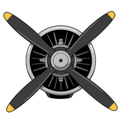 Airplane propeller with four blades. © muh