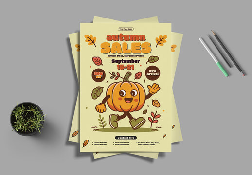 Fall Sale Promotional Flyer Design