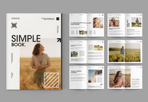 Minimal Book Layout Template for Editorial and Portfolio Design
