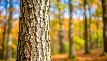 Fototapeta premium Brown tree trunk close up natural bark texture detail rugged brown tree bark texture natural wood patterns shown