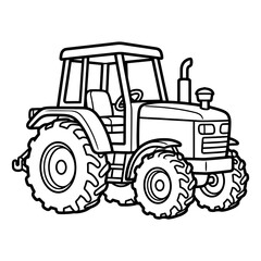 Obraz premium Vehicle coloring page for kids simple transport line art
