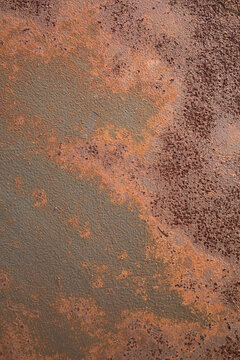 Close-up textured background of weathered and rusted metal surface with earthy tones