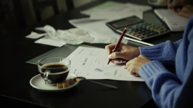 Accountant And Auditor Reviewing Financial Statements. Paperwork Management 