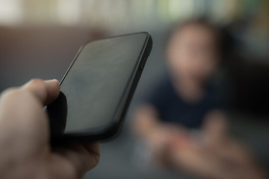 Concept of screen time addiction and digital impact on early childhood development