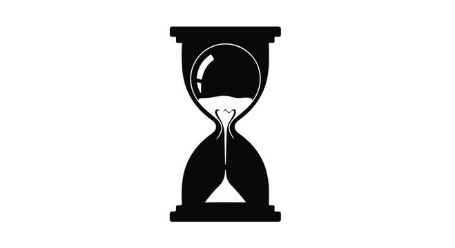 black hourglass timer icon for time management