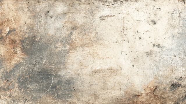 Grungy textured surface with scratches and marks on worn gray and beige concrete or stone wall background