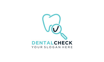 Obraz premium Dental Check Logo Modern Design for Dental Clinic Branding.