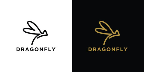 Dragonfly logo design minimalist style elegant modern simple creative. © Tara