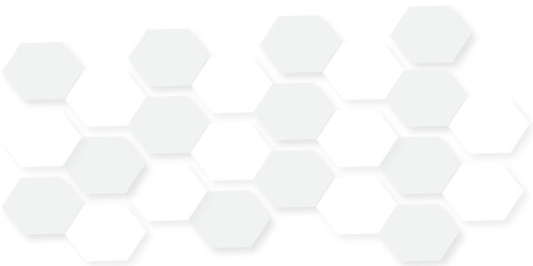 Fototapeta premium Soft White Large Hexagon Shapes Background with Minimal Geometric Abstract Design Style.