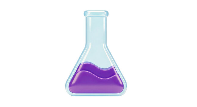 Erlenmeyer flask with purple liquid