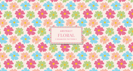 Elegant hand-drawn flower pattern for fabric and wallpaper