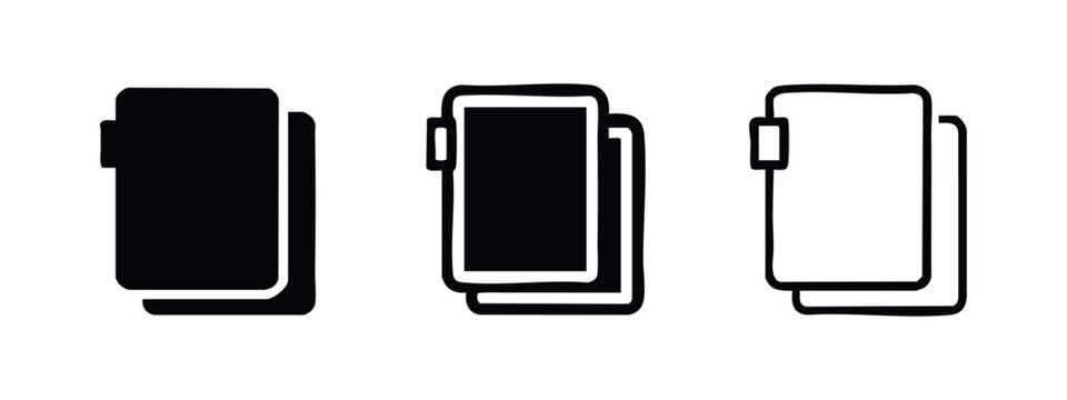 Stack of files or documents icon set.