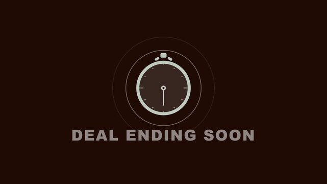 Deal Ending Soon Timer Icon with Glowing Animation on Dark Background