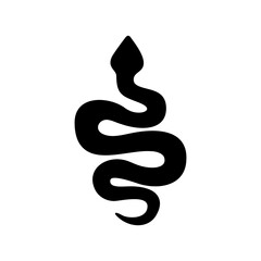 Fototapeta premium Bold Black Snake Silhouette Icon – Minimal Serpent Symbol for Logo, Tattoo, and Modern Graphic Design