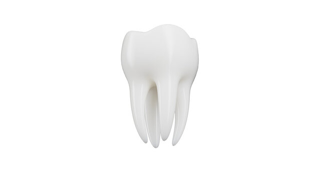 Single molar tooth 3D render with smooth surface and clean lighting on dark background.
