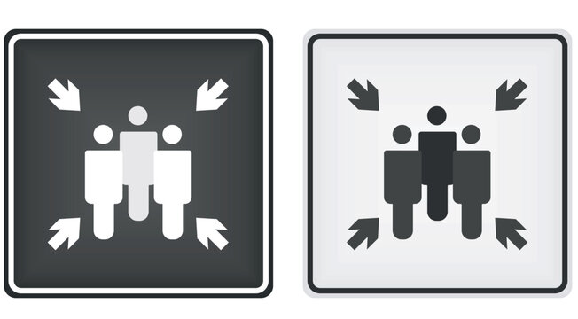 Fire assembly point sign. vector