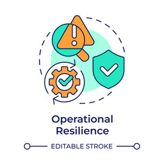 Operational resilience multi color concept icon. Recover from disruption. Benefit of business continuity plan. Round shape line illustration. Abstract idea. Graphic design. Easy to use in booklet