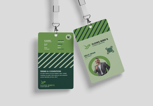 Modern Vertical ID Card Design Template