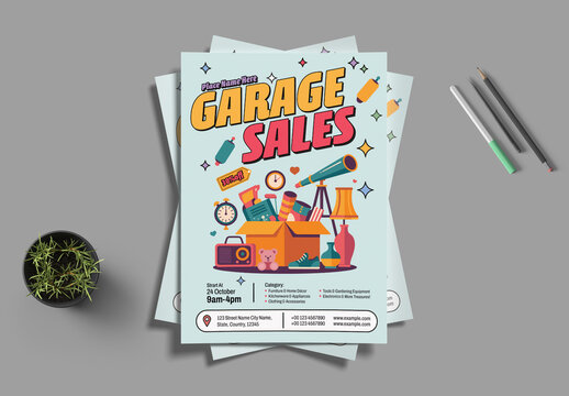 Retro Style Garage Sale Poster Design