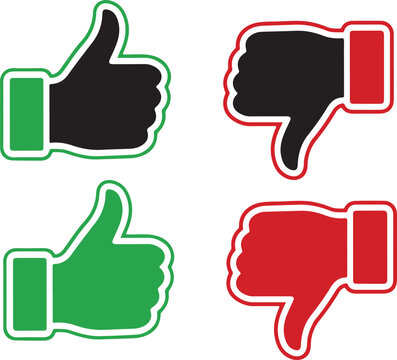 Thumbs up and thumbs down icons set like dislike hand symbols vector illustration