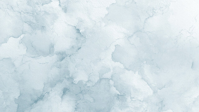 Light blue watercolour texture background with white clouds and soft gray smoke abstract design element
