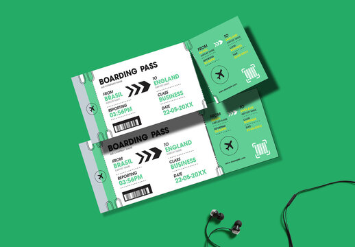 Modern Boarding Pass Ticket Design Layout for Airline Travel